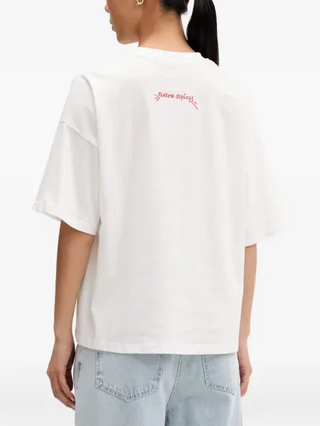 Tricou Never Fully Dressed cu imagine alb