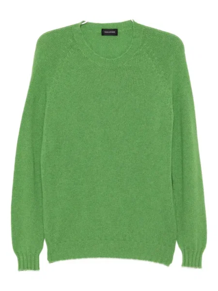 Кашмирен пуловер Tagliatore с кръгло деколте зелено