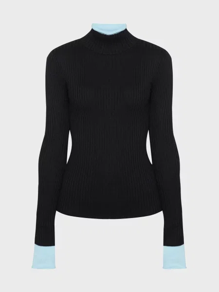 Водолазка Calvin Klein Jeans з вовни мериноса чорна