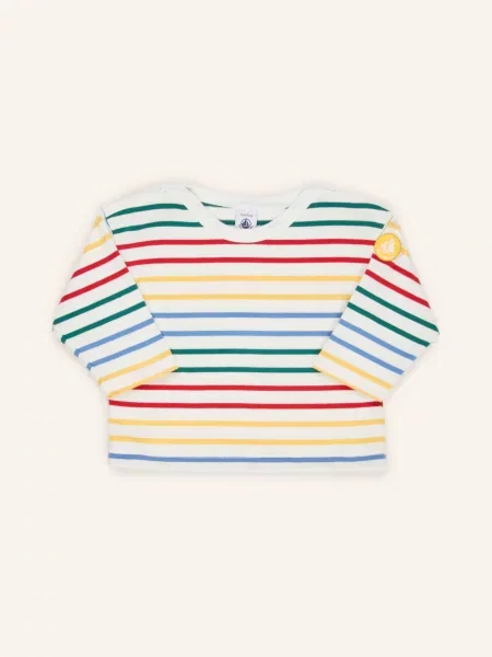 Petit Bateau Tričko S Dlouhým Rukávem / červená / zelená bílá