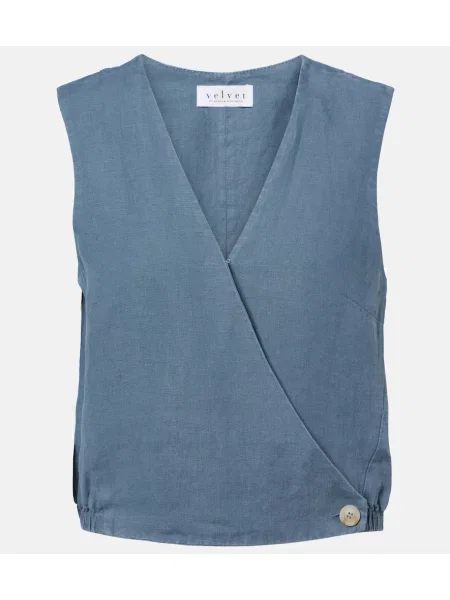 Top Velvet de in albastru