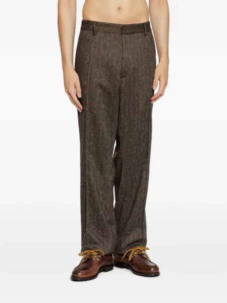 Pantaloni Dsquared2 cu model herringbone maro