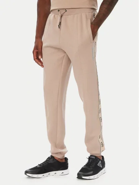 Guess donji dio trenirke za muškarce s pamukom MICKEY bež