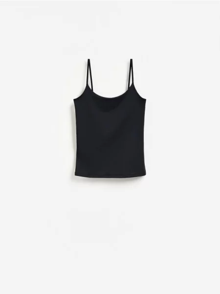 Reserved Top simplu cu bretele negru