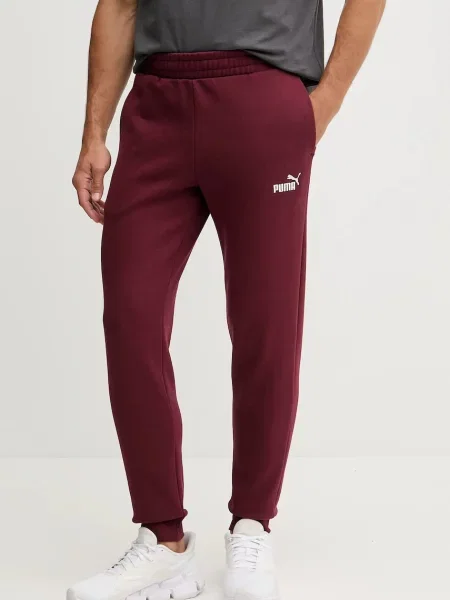 Спортен панталон Puma мъжки с изчистен дизайн бордо
