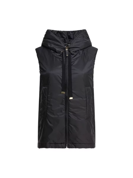 Lniana kamizelka Max Mara czarna
