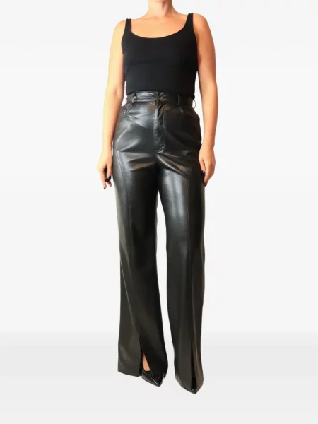 Pantaloni Nanushka din piele negru