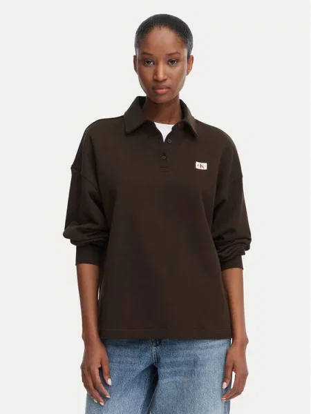 Calvin Klein Jeans Polo majica Temno rjava