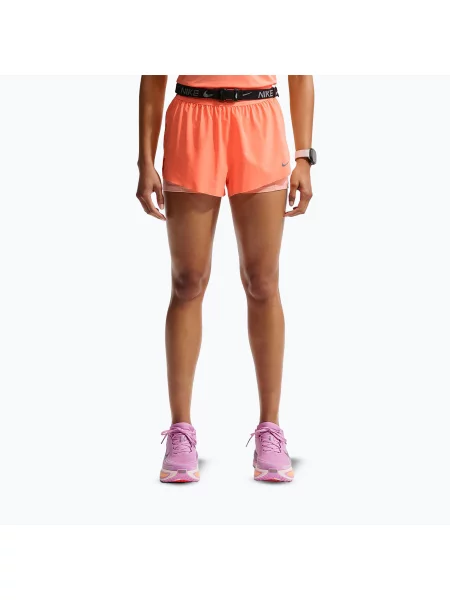 Дамски шорти за бягане Nike Swift Mid-Rise orange pulse оранжево