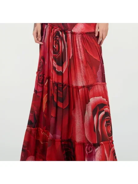 Spódnica Roberto Cavalli z nadrukiem czerwona