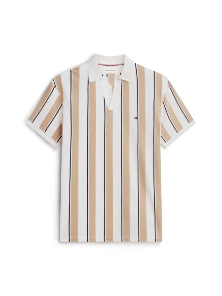 TOMMY HILFIGER Tricou CLASSIC maro cămilă / fildeş negru
