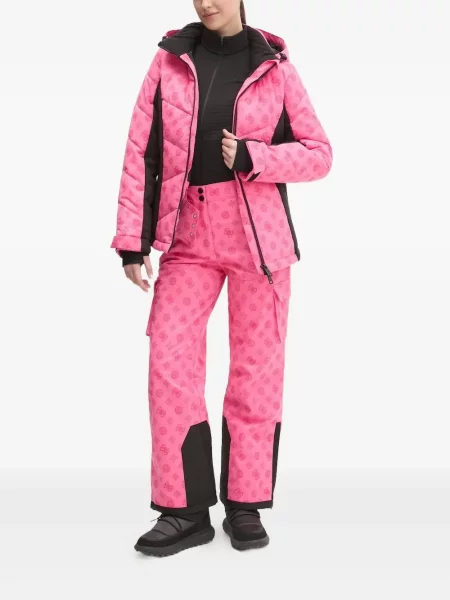 Spodnie Guess z nadrukiem różowe