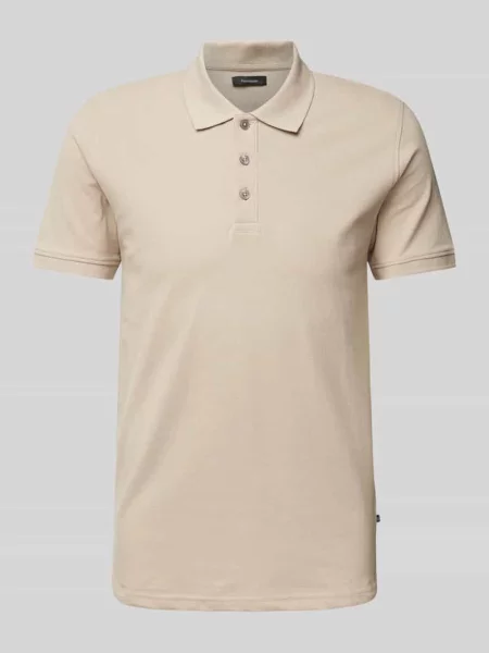 Koszulka polo o kroju regular fit z krótką listwą guzikową model ‘poleo’ Matinique beżowe