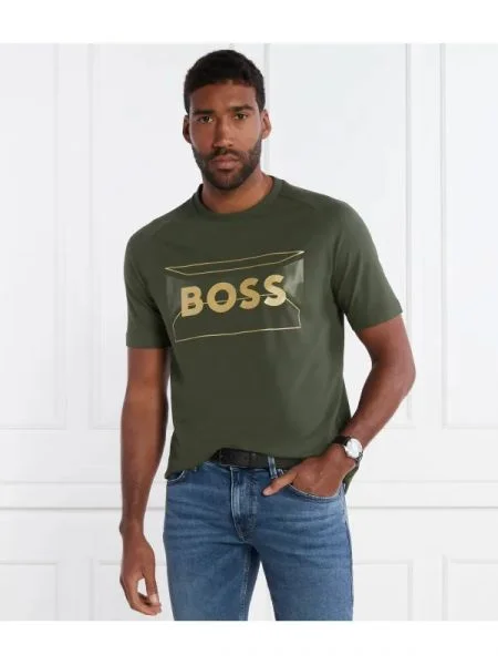BOSS GREEN Tricou Tee 2 | stretch verde