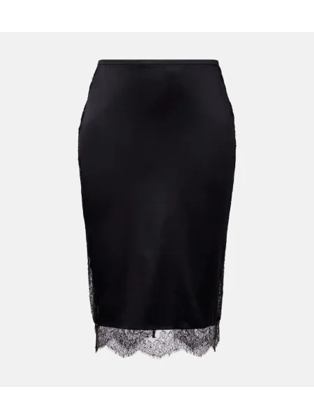 Fustă tip creion Tom Ford din satin negru