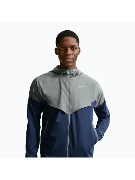 Kurtka do biegania Nike Impossibly Light Windrunner smoke grey/smoke grey/midnight navy szara
