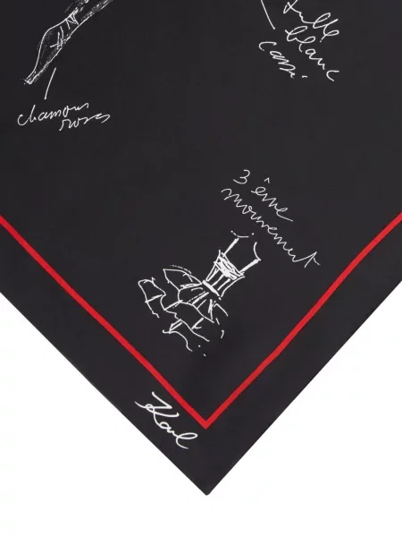 Fular Karl Lagerfeld de mătase negru