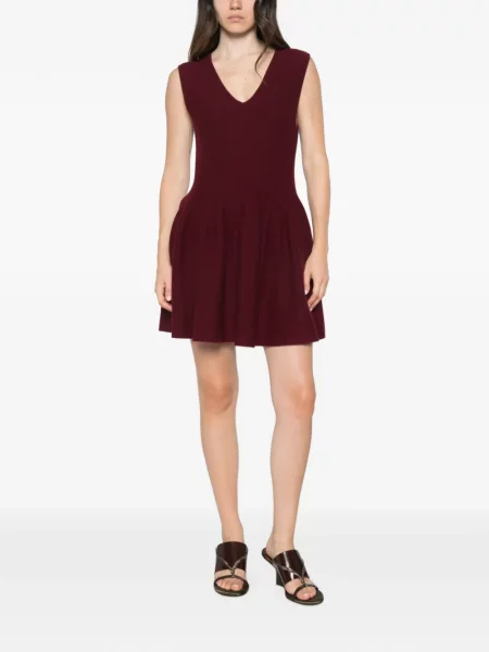 Rochie mini Lisa Yang cu decolteu în V roșu