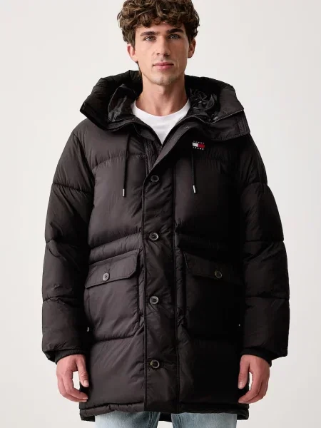 Tommy Jeans geacă matlasată pentru bărbați negru