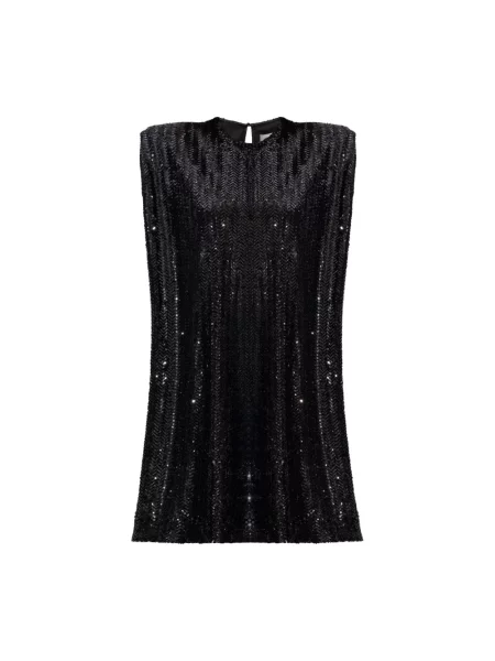 Mała sukienka mini Golden Goose z cekinami bez rękawów czarna