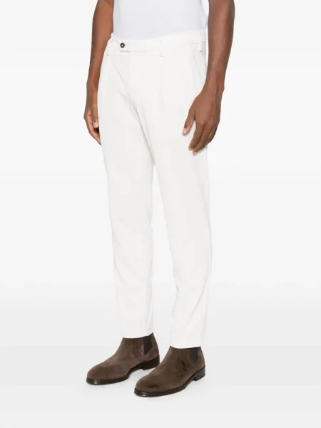 Pantaloni Vela Shop de catifea cord alb