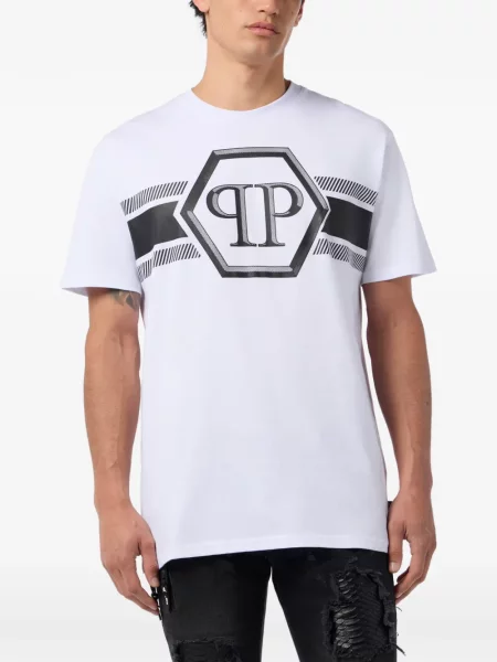 Tricou Philipp Plein cu autograf alb
