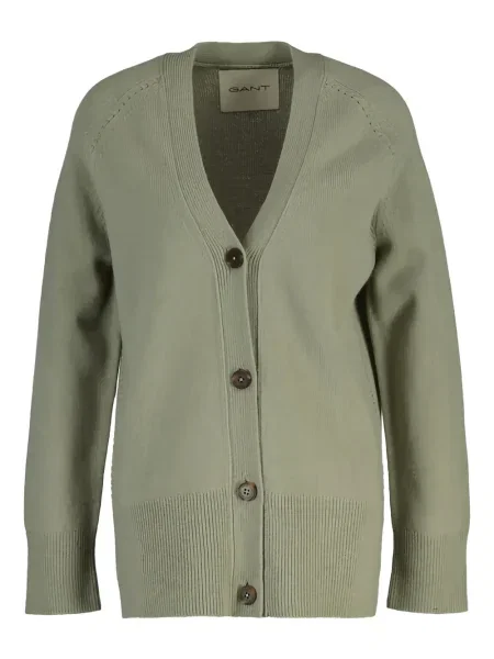 Cardigan Gant cu decolteu în V verde