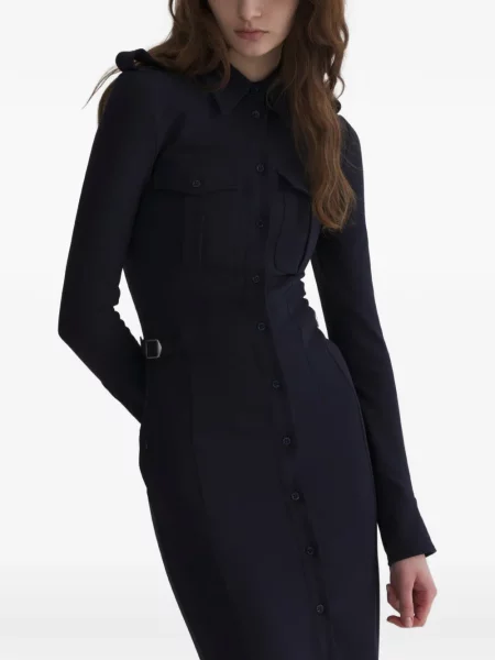 Rochie tip cămașă Mugler albastru