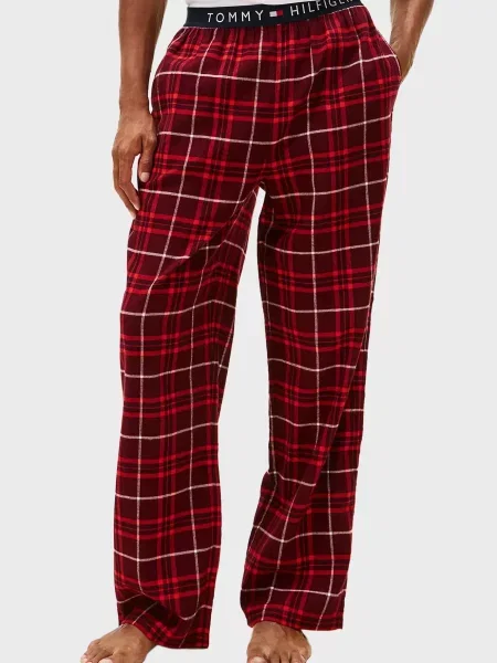 Картаті фланелеві штани Tommy Hilfiger бордові