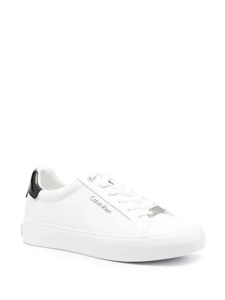 Δερμάτινα sneakers Calvin Klein λευκό