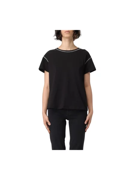 Koszulka z nadrukiem Liu Jo z kryształkami czarna