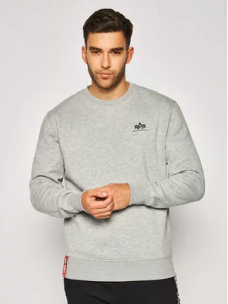 Толстовка Alpha Industries з лого сіра