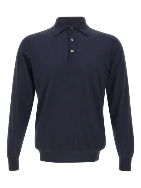 Lung tricou polo Filippo De Laurentiis albastru