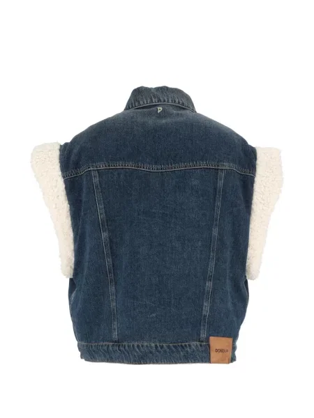 Vestă denim Dondup din piele de oaie albastru
