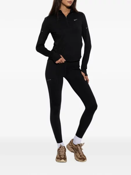 Hanorac cu glugă Nike cu autograf cu șireturi din dantelă negru