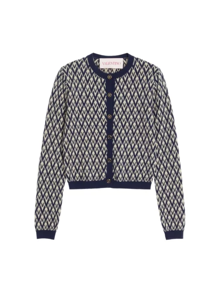Kardigan Valentino Garavani wełniany niebieski