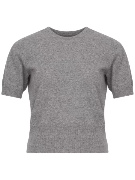 Pulover Maison Margiela de lână cu decolteu rotund gri