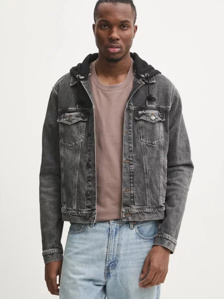 Дънково яке Tommy Jeans преходен модел сиво