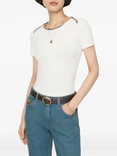 Tricou Burberry în carouri stretch