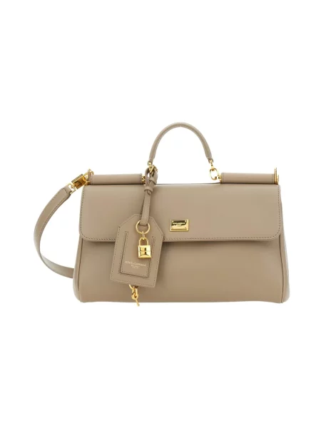 Torebka Dolce And Gabbana skórzana beżowa