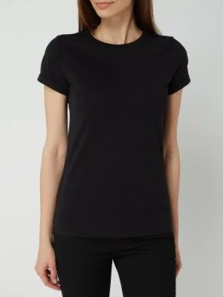 T-shirt z okrągłym dekoltem model ‘The Plain’ czarna