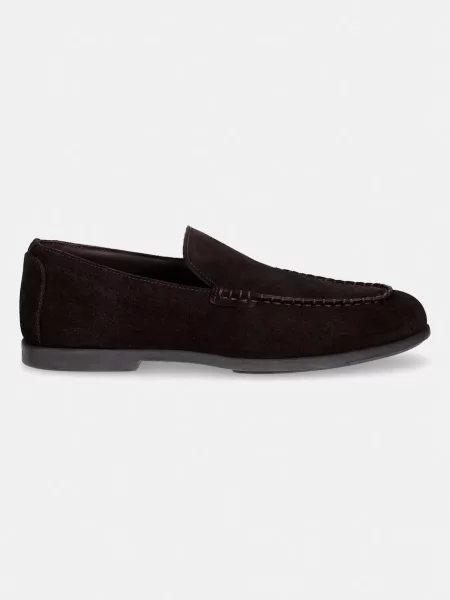 Calvin Klein mokasini semišasti LOW PROF LOAFER SU rjava