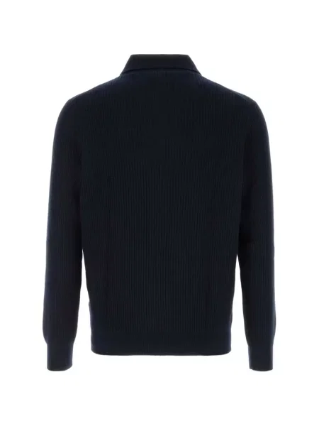Tricou polo Fedeli tricotate albastru