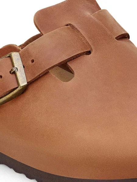 Nubukové pantofle Birkenstock Boston hnědé