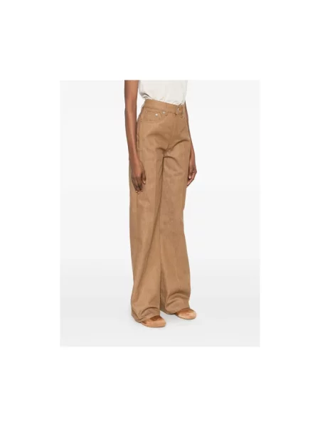 Szerokie jeansy A.p.c. z wysoką talią brązowe
