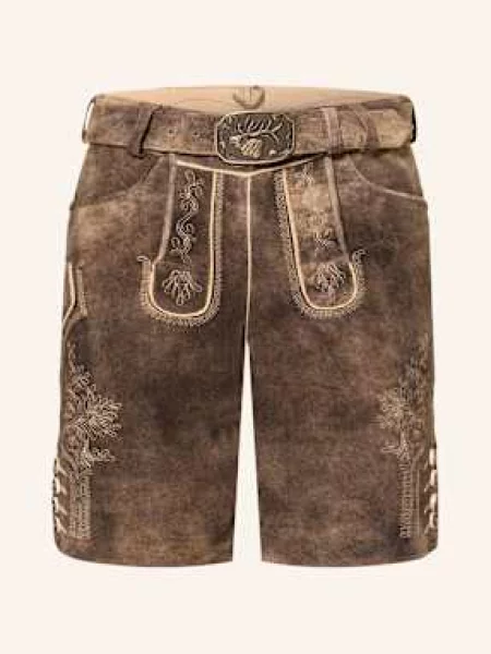 Spieth & Wensky Kožené Krojové Kalhoty Graciano tmavě hnědá