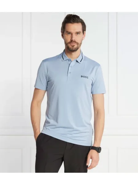 BOSS GREEN Polo Paddytech albastru