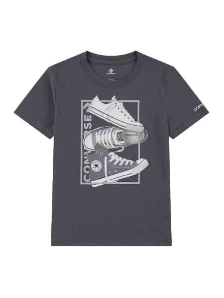CONVERSE Póló szürke / sötétszürke fehér