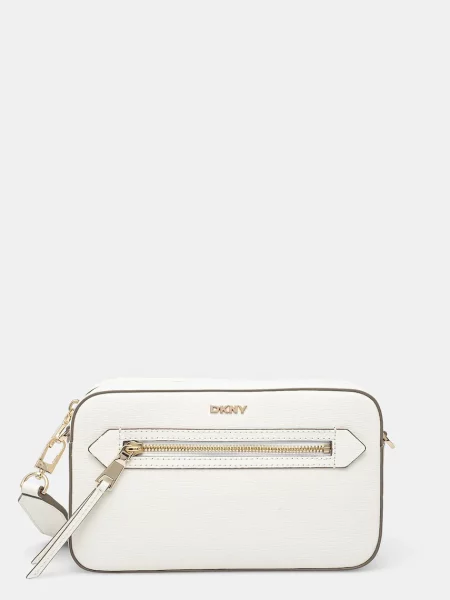 DKNY Δερμάτινη τσάντα μπεζ