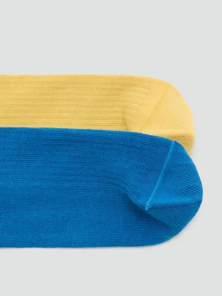 Zestaw 2 par skarpetek bawełnianych Kobieta uniwersalny MANGO żółty